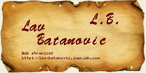 Lav Batanović vizit kartica